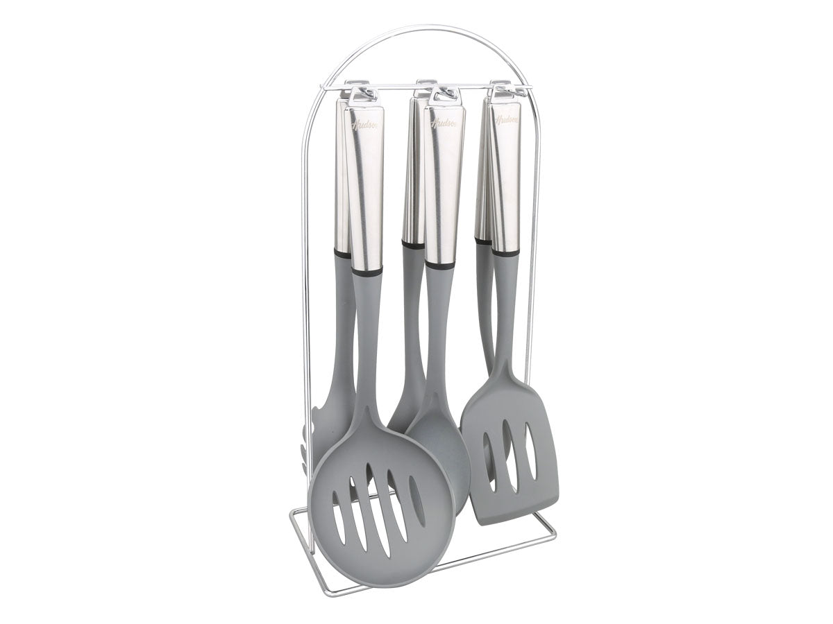 HUDSON Set 6 Utensilios Nylon Y Acero