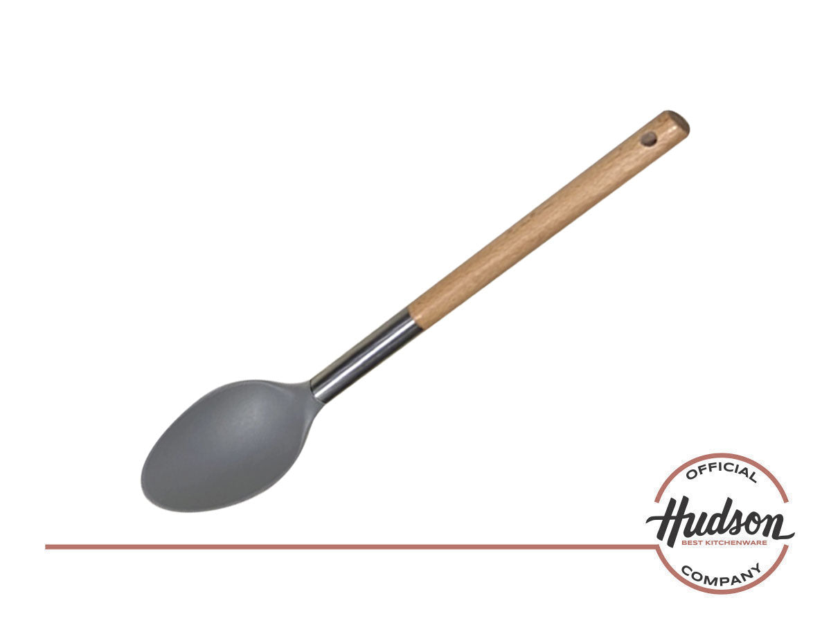 Cuchara de Nylon con Mango de Madera
