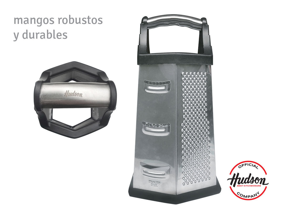 Rallador Manual 6 Caras Hudson Acero Inoxidable Hexagonal