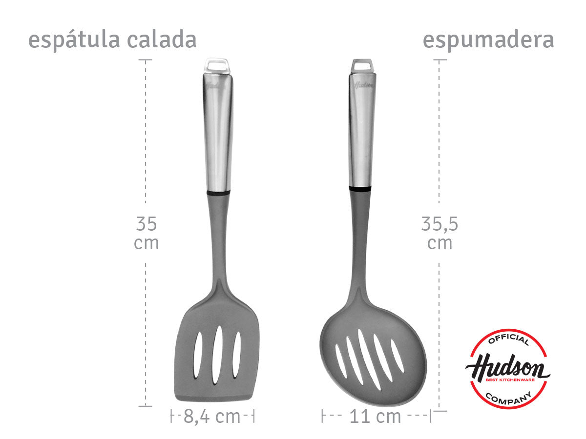 HUDSON Set 6 Utensilios Nylon Y Acero