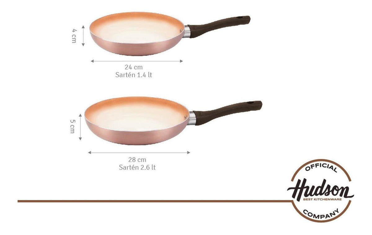 Set Sarten Hudson 24 Cm + 28 Cm Triple Capa Antiadherente