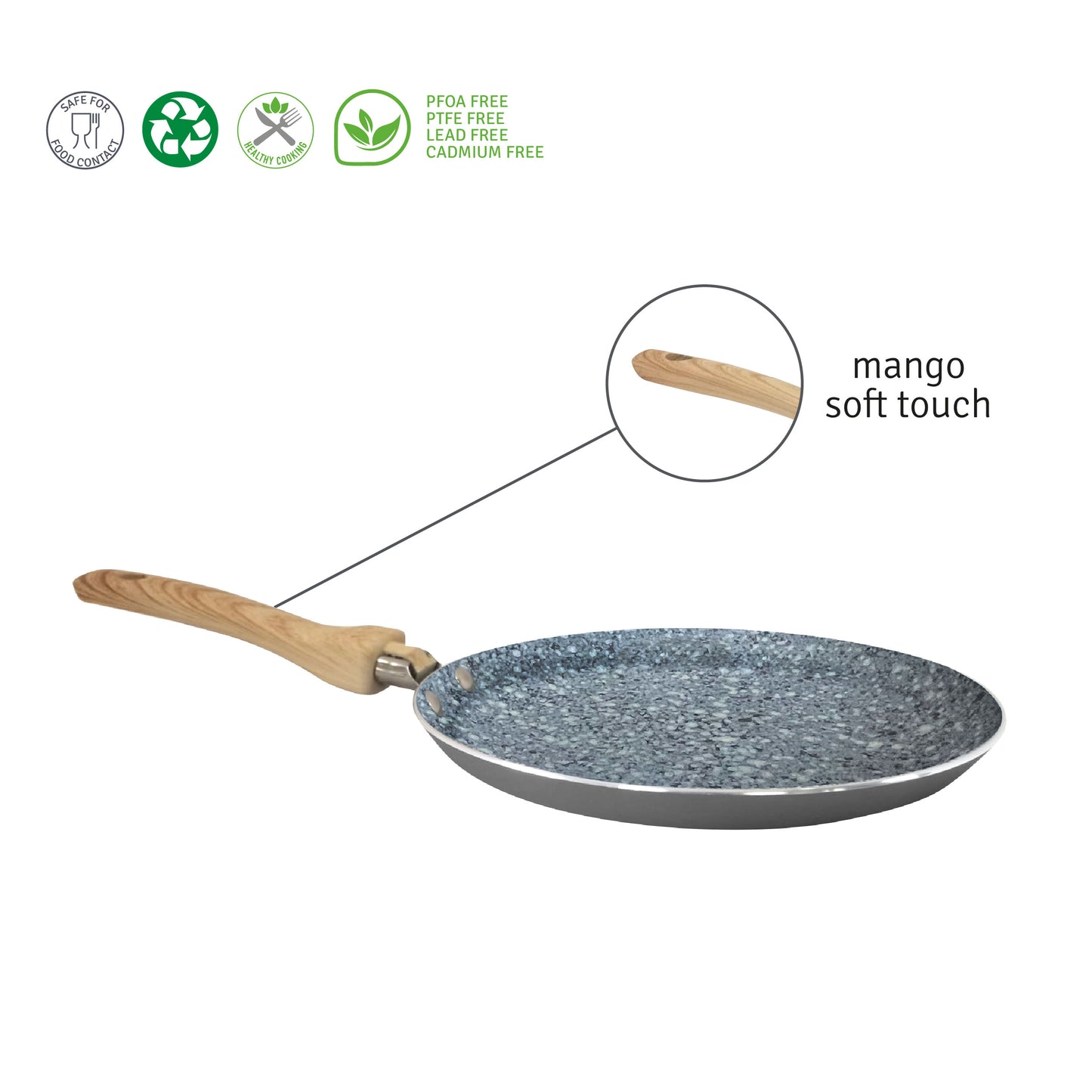 Panquequera Crepera Hudson 22 Cm Antiadherente Granito
