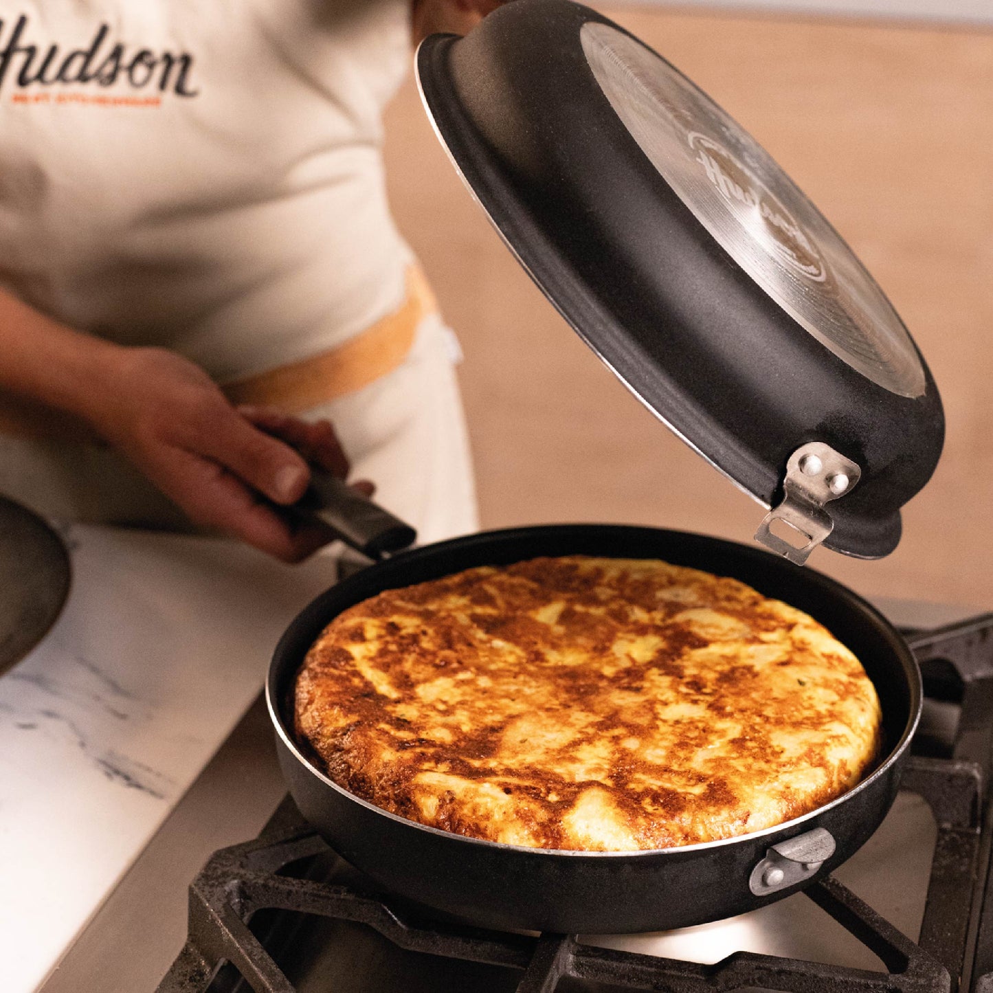 Sarten Doble Antiadherente Hudson 24 Cm Tortilla Aluminio