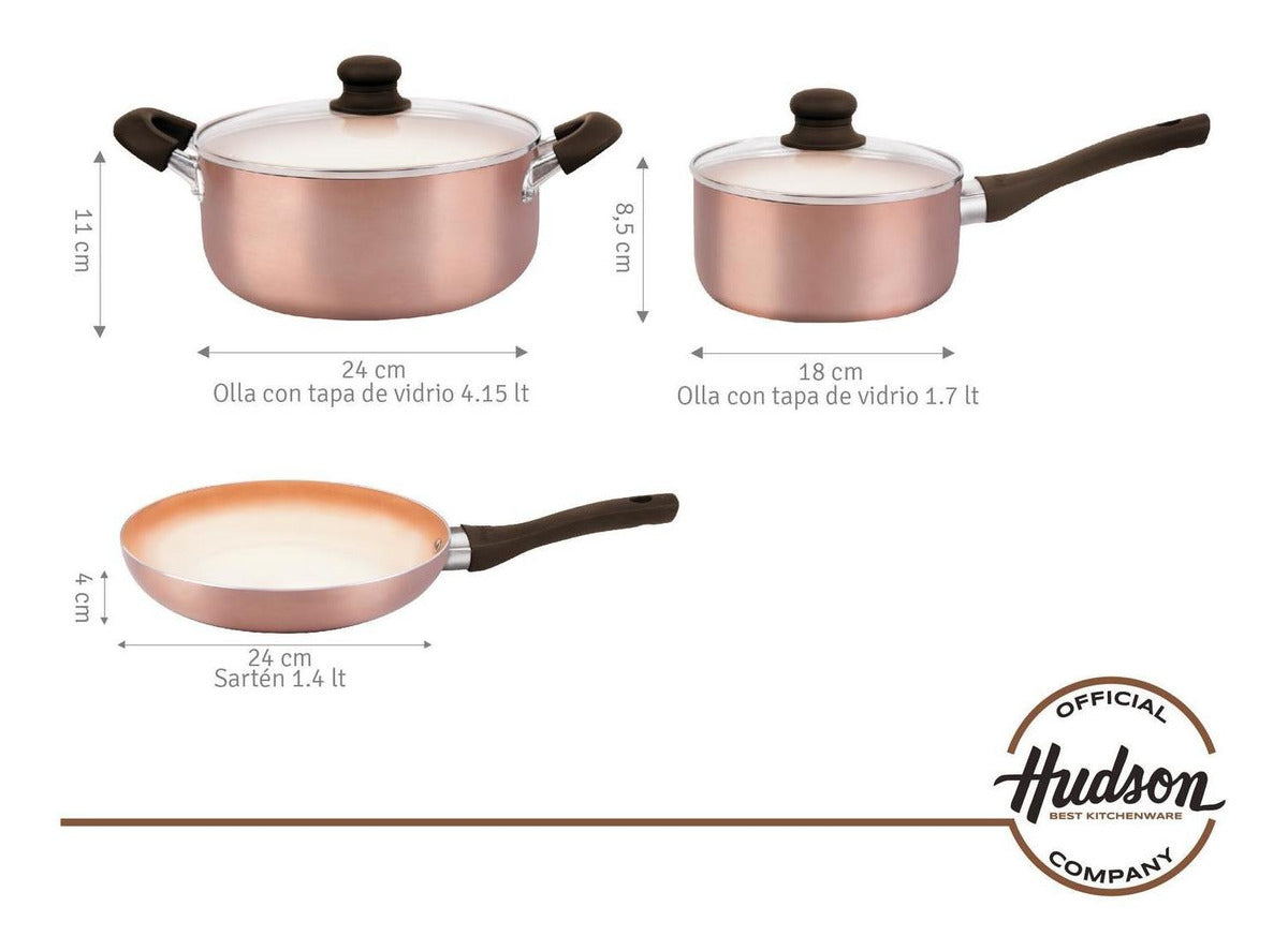 Bateria De Cocina Hudson Sartén 24Cm Cerámica Antiadherente