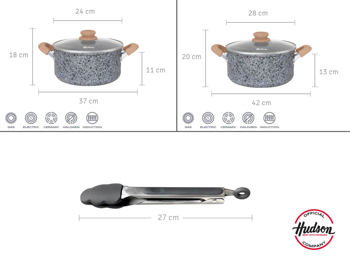 Bateria Antiadherente 24 cm + 28 Cm + Pinza De Cocina