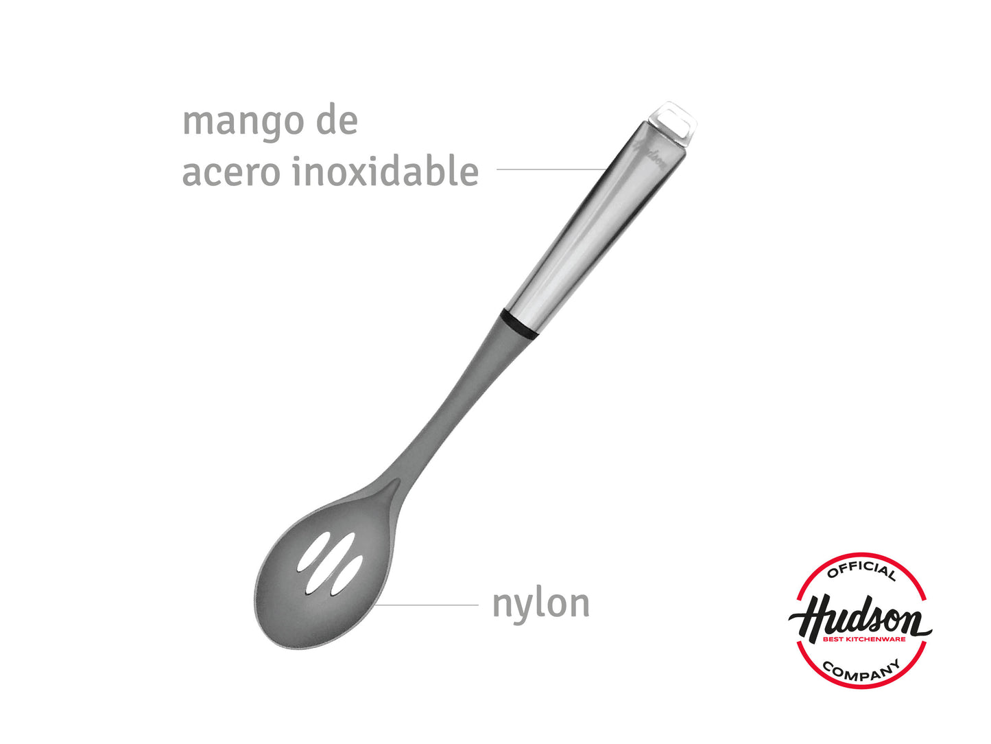 Set de 5 Utensilios Nylon y Mango Acero Inoxidable