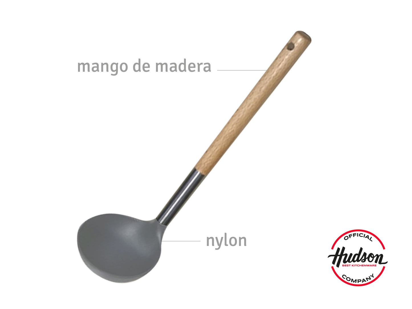 Set de Utensilios de Nylon con Mango de Madera