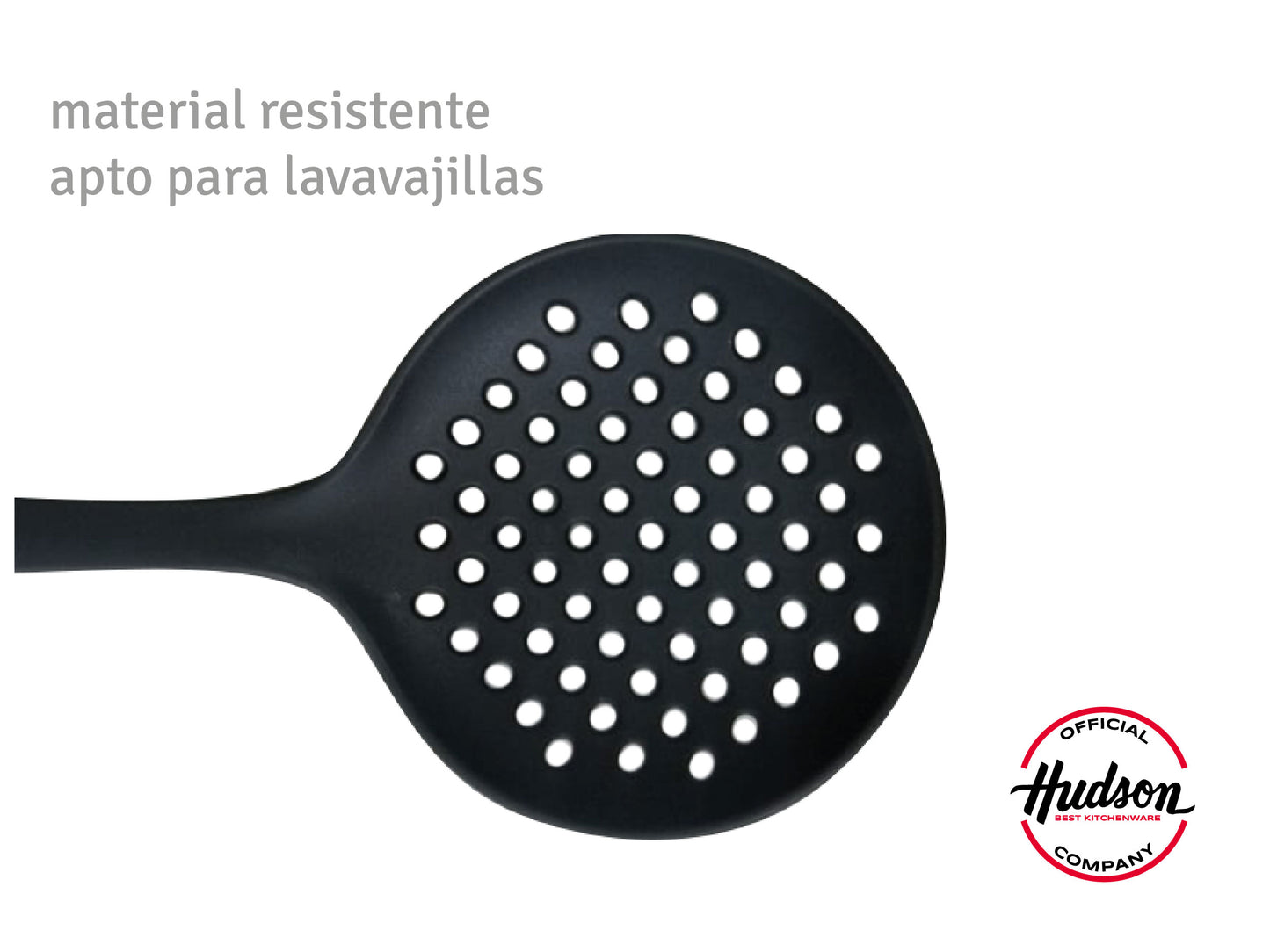 Set 6 Utensilios Cocina Nylon Hudson + Base Moderna Gris