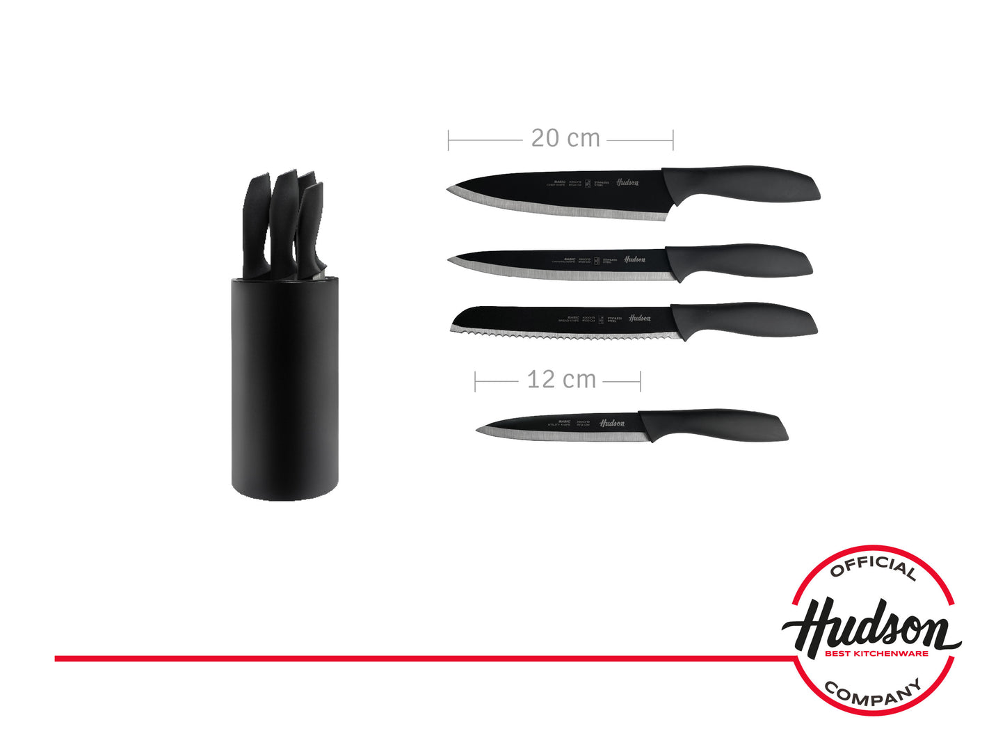 Set De 4 Cuchillos Acero Inoxidable Linea Hudson Basic
