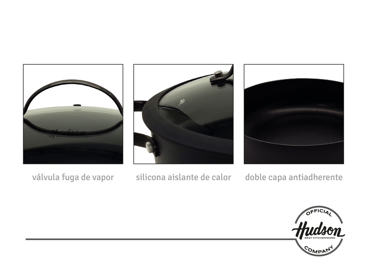 Olla Cacerola Hudson 28 Cm Aluminio Antiadherente