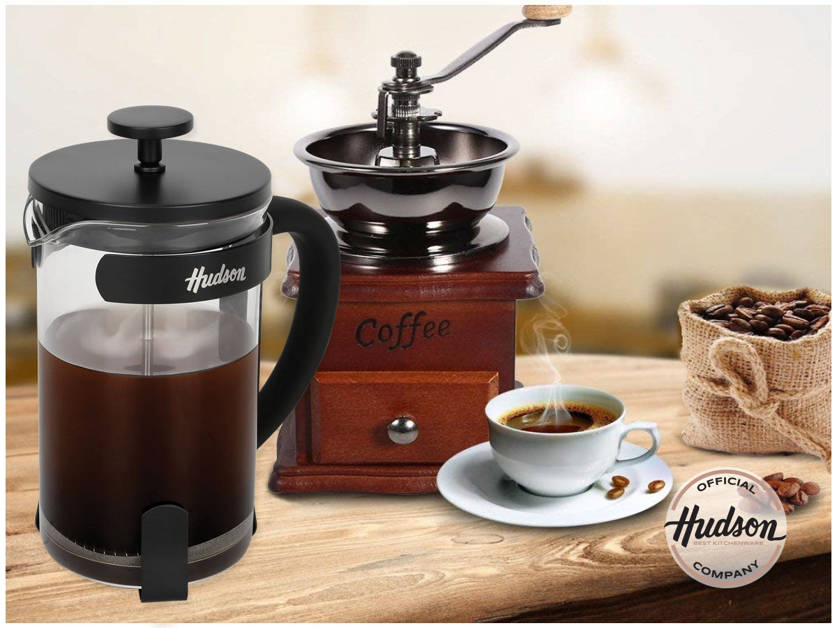 Cafetera Hudson Prensa Francesa Vidrio Acero 800ml
