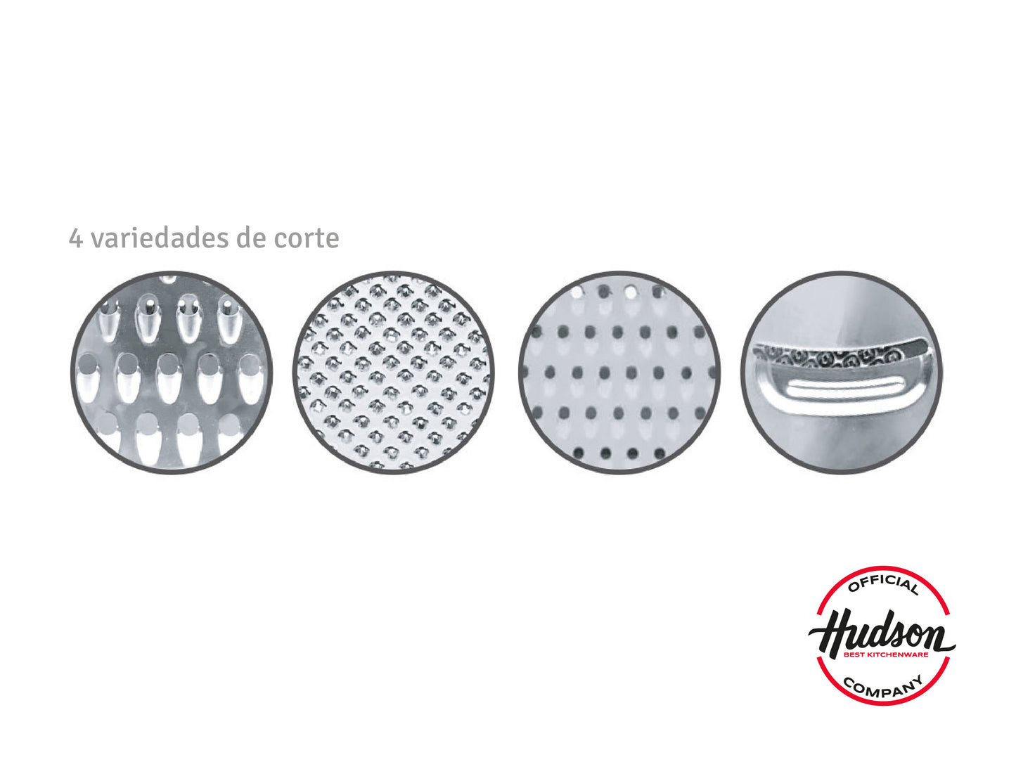 Rallador Hudson Acero Inoxidable 4 Caras De Corte 22 Cm