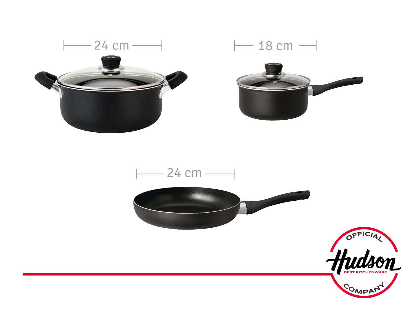 Set Ollas 18 Cm Y 24 Cm + Sarten Antiadherente