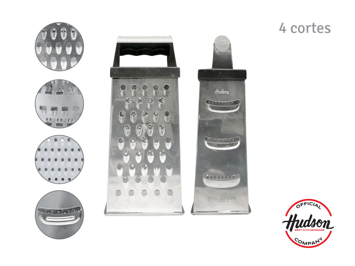 Rallador Hudson 4 Caras Cocina Clasico Acero Inoxidable