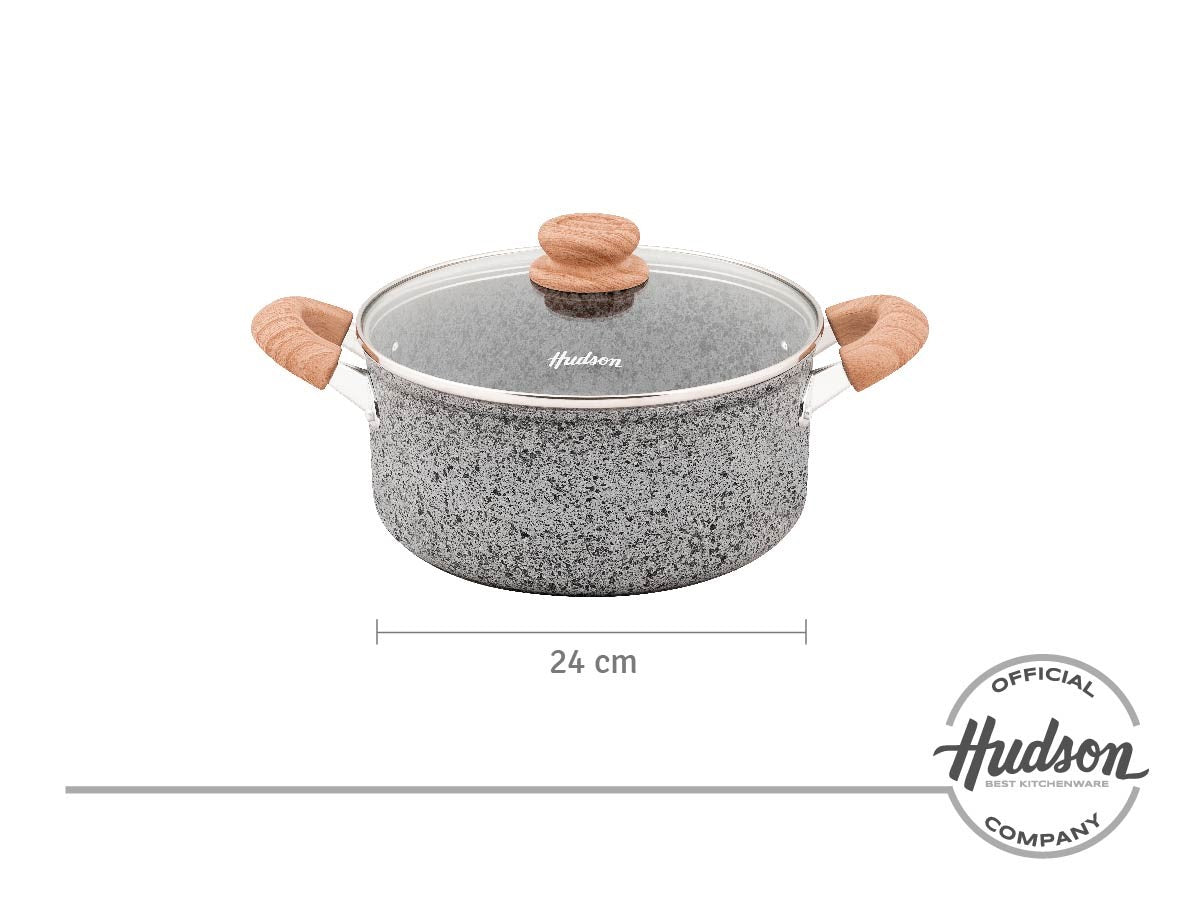 Olla Cacerola Hudson 24 cm Stone Aluminio Forjado