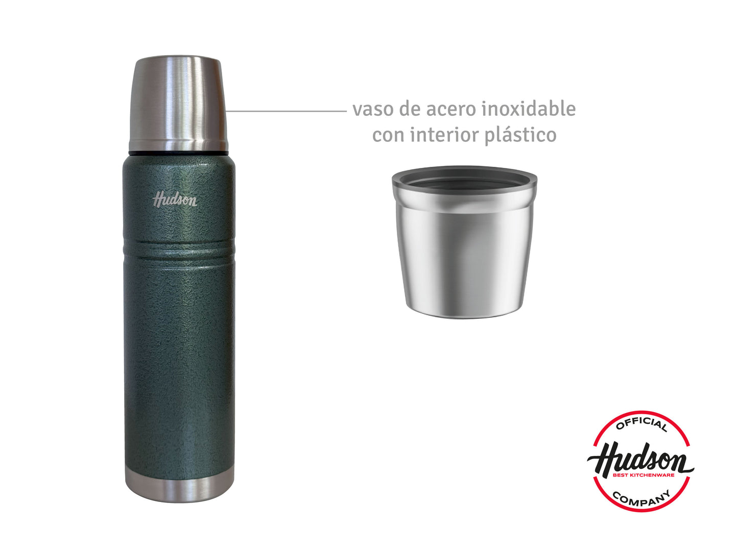 Termo Botella Térmica 1L Acero Inoxidable Doble Pared Verde