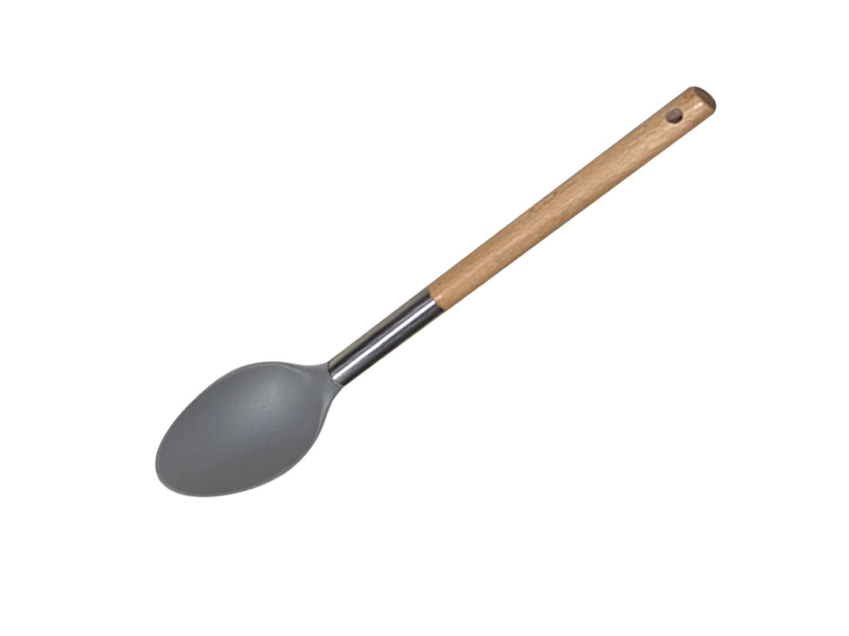 Cuchara de Nylon con Mango de Madera