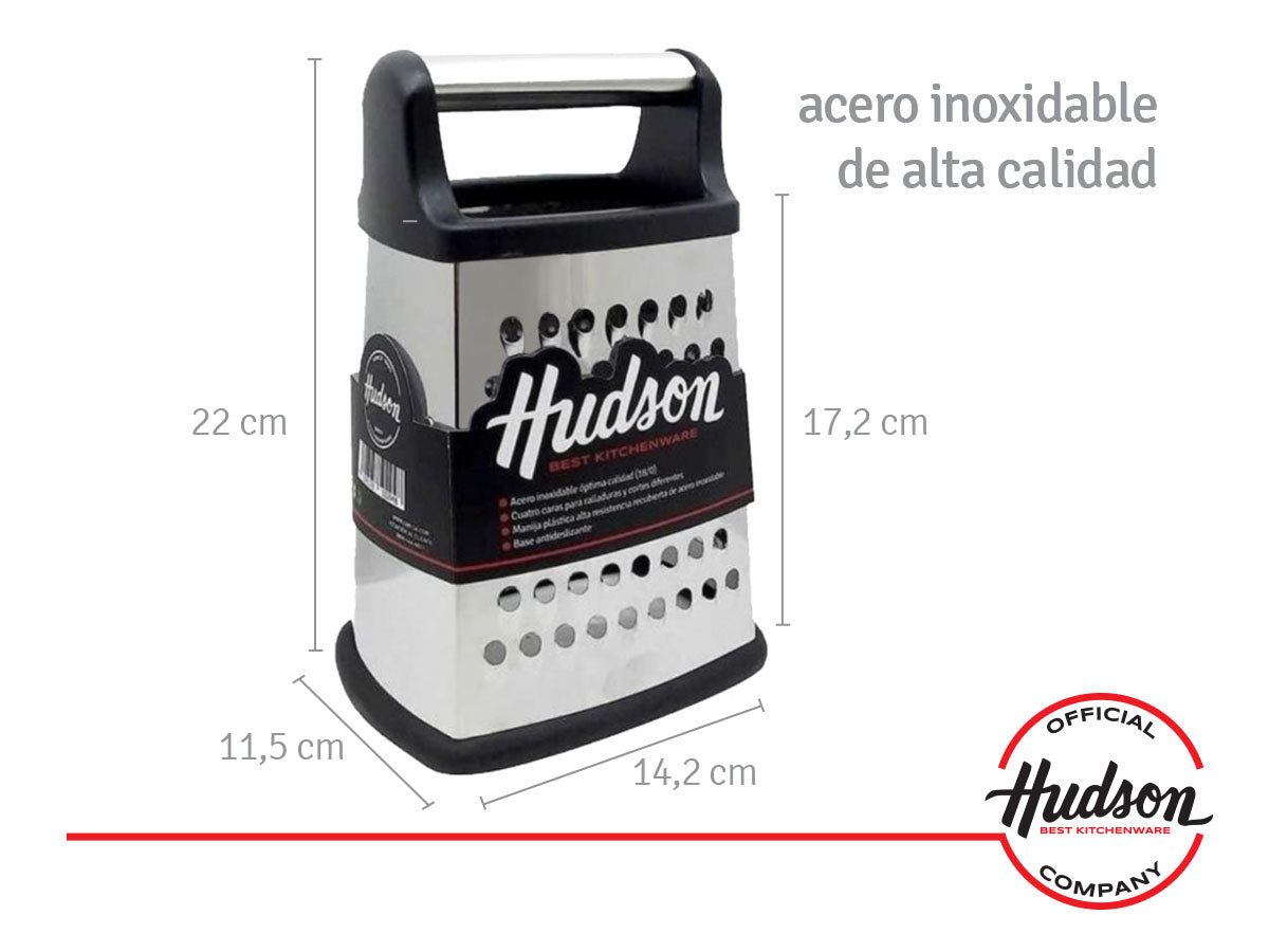 Rallador Acero inoxidable 115x142 + Base Antideslizante + 4 Caras