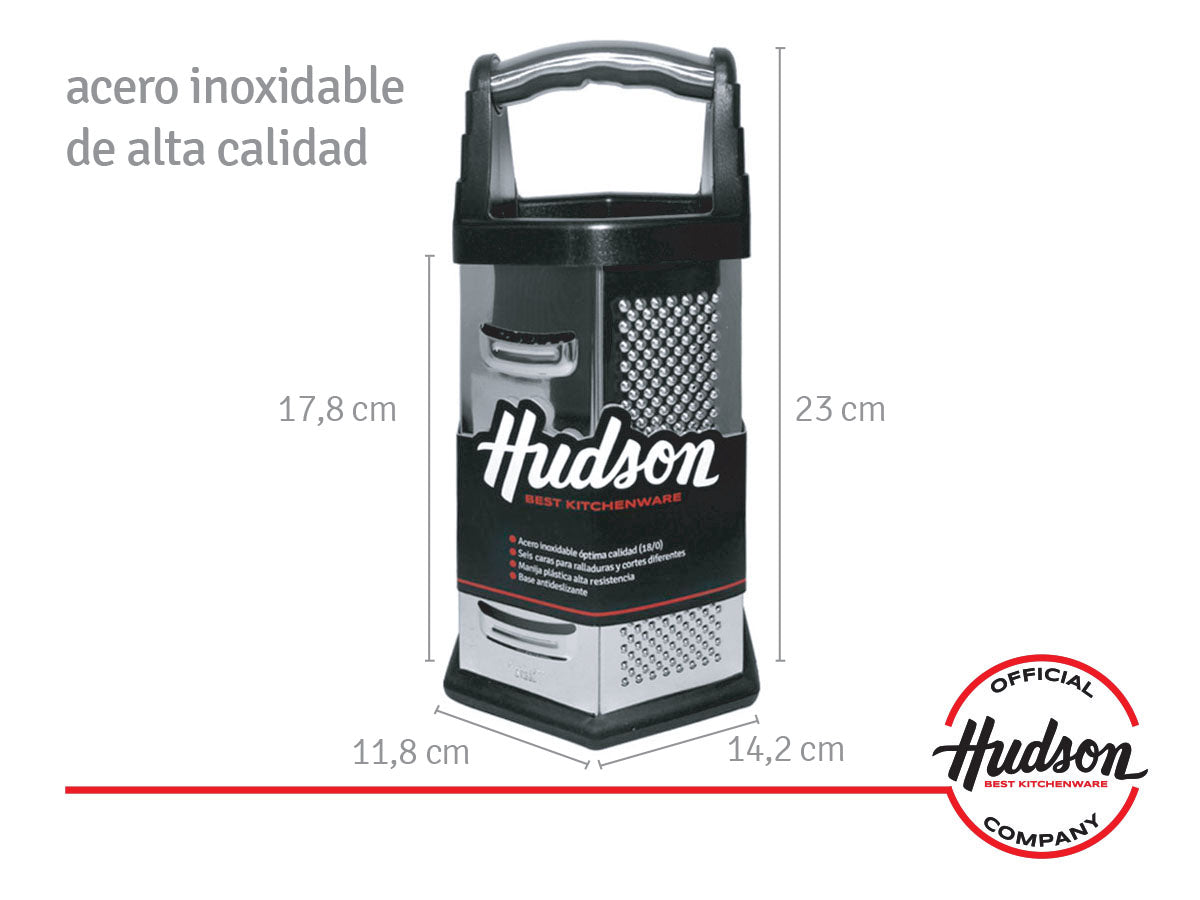Rallador Manual 6 Caras Hudson Acero Inoxidable Hexagonal