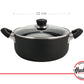 Cacerola de 22 cm Aluminio c/ Antiadherente Tapa Vidrio Alumix