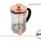 Cafetera Hudson Prensa Francesa Vidrio Acero 800ml Cobre
