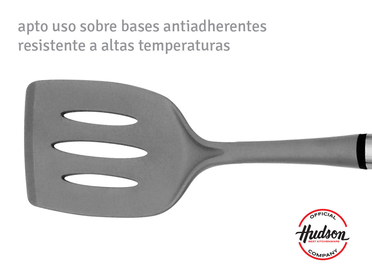 Espátula Calada Hudson Con Mango De Acero Inoxidable