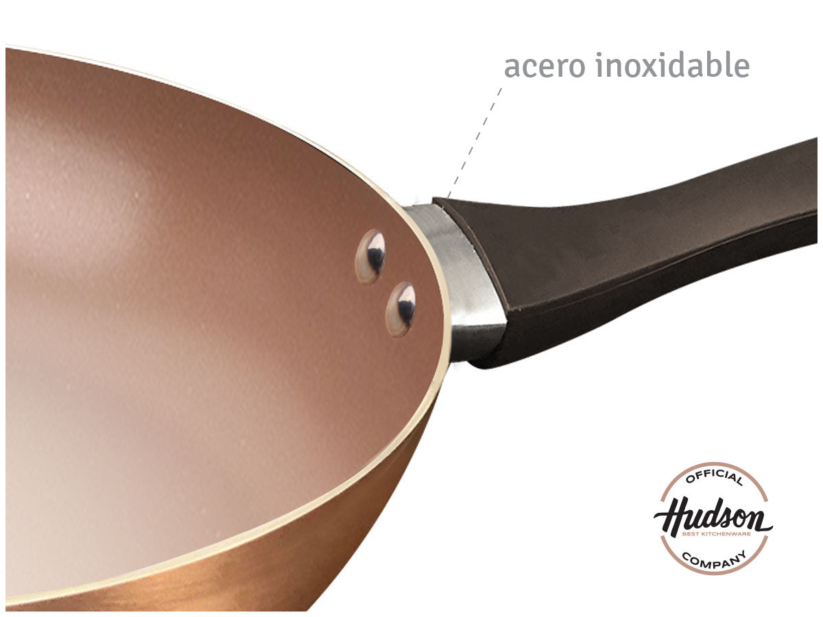 Wok Hudson 28 Cm Triple Capa Antiadherente Cerámico