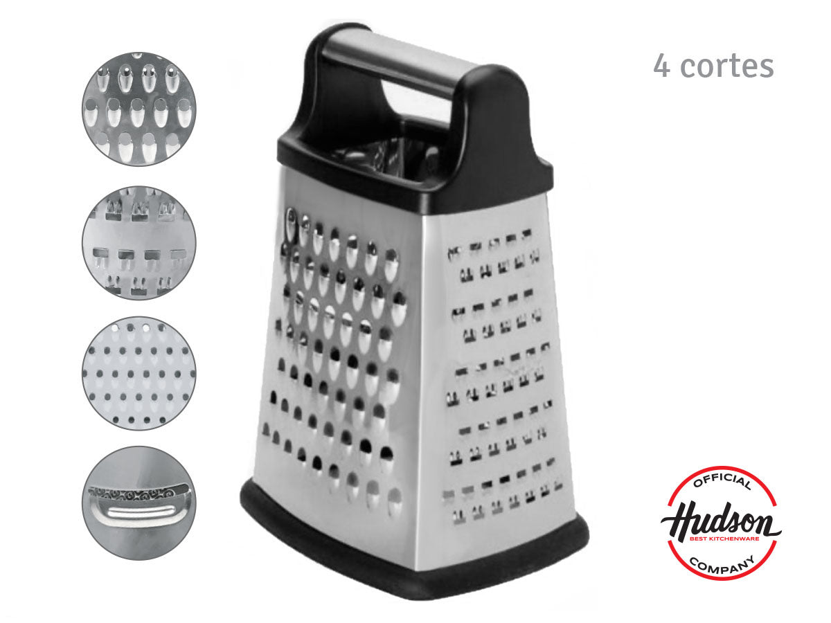 Rallador Acero inoxidable 115x142 + Base Antideslizante + 4 Caras