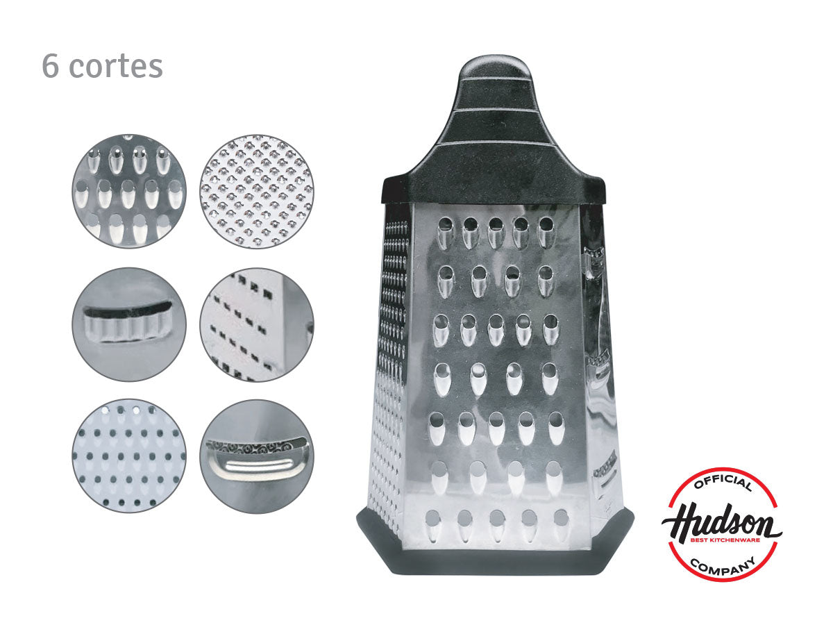 Rallador Manual 6 Caras Hudson Acero Inoxidable Hexagonal