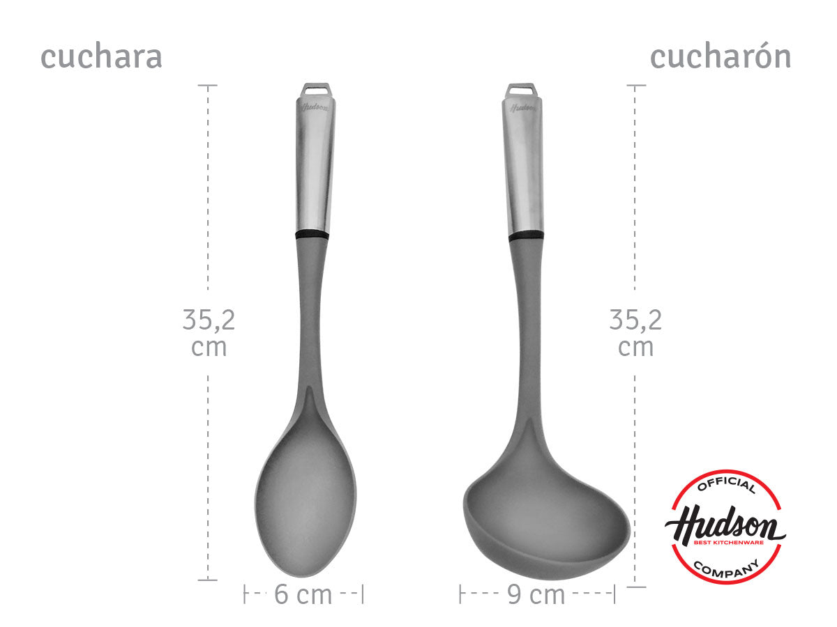HUDSON Set 6 Utensilios Nylon Y Acero