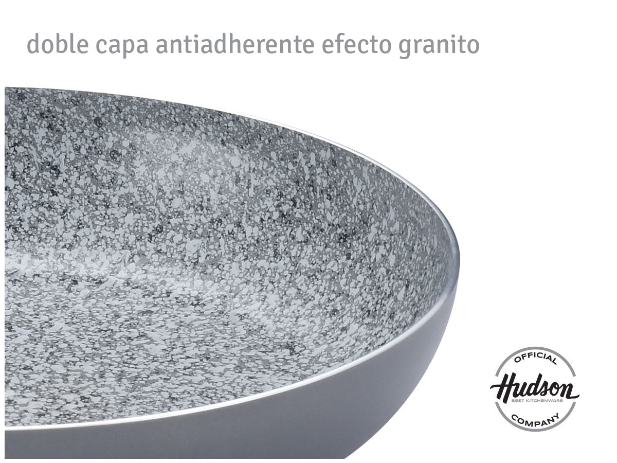 Batería De Cocina Hudson Antiadherente Granito 5 Piezas