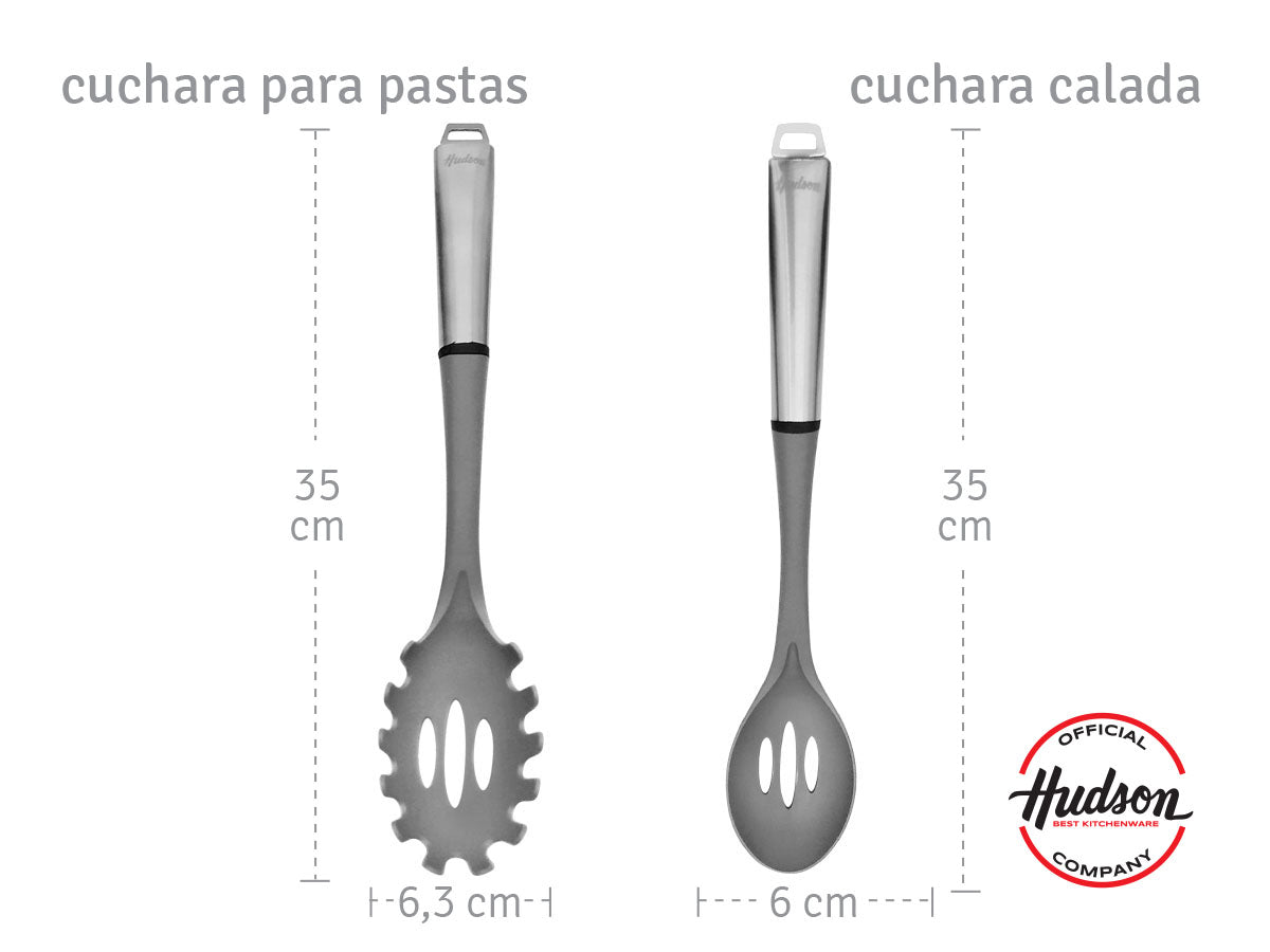 HUDSON Set 6 Utensilios Nylon Y Acero