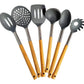 Espatula Calada Mango Madera Utensilio Cocina Hudson Hsk Color Gris