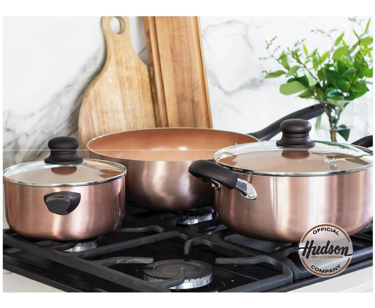 Batería De Cocina Antiadherente Cerámico Hudson 7 Piezas