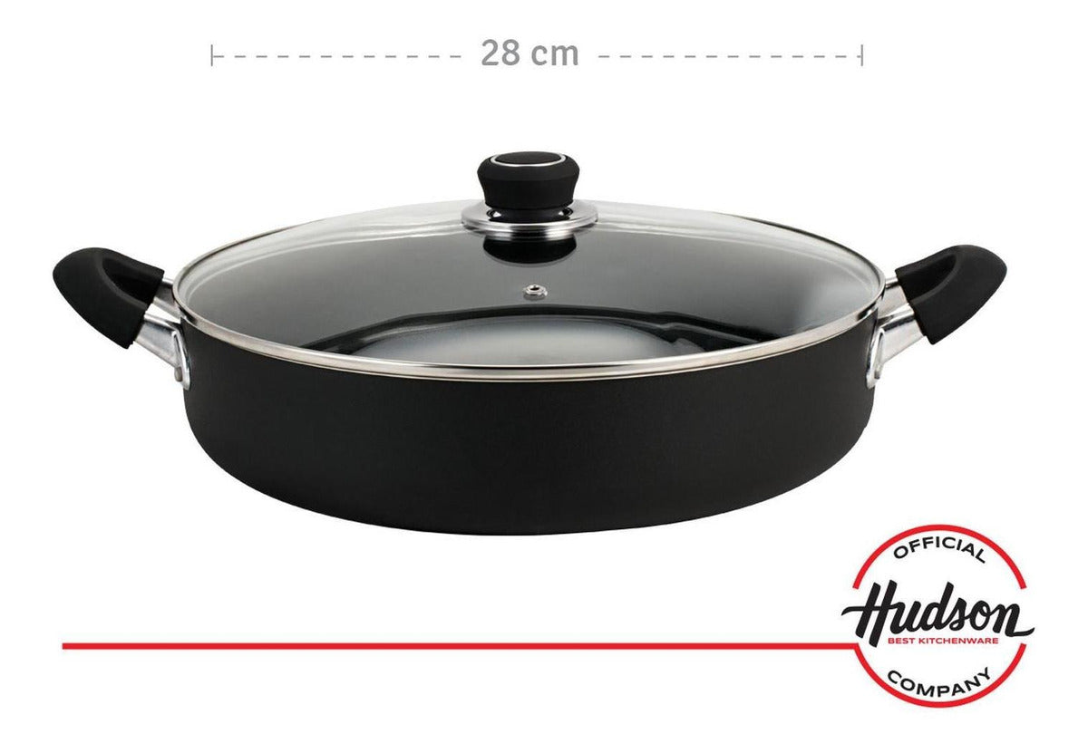 Paellera Antiadherente Negro Hudson 28 Cm Aluminio