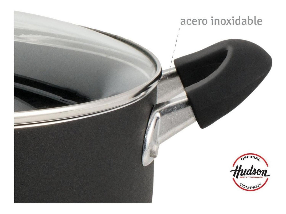 Cacerola 24 Cm Aluminio Negro Con Antiadherente