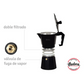 Set Cafetera Italiana Hudson Aluminio 290 ml Para 6 tazas