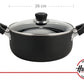 Cacerola 26 Cm Aluminio Negro Antiadherente Tapa Vidrio