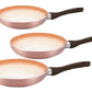 Set 3 Sartenes 24 Cm + 26 Cm + 28 Cm Cobre Hudson