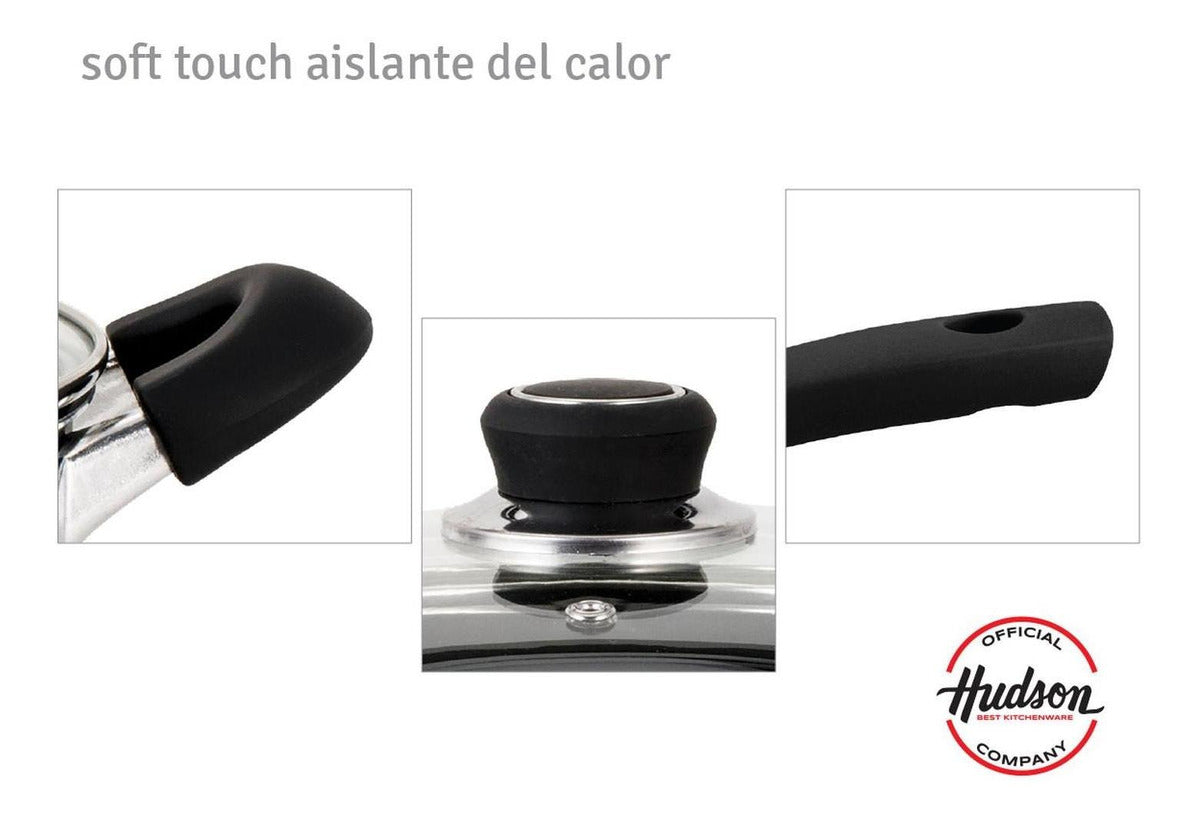 Batería Cocina 7 Piezas Aluminio Antiadherente Hudson Negro