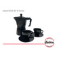 Set Cafetera Italiana Hudson Aluminio 290 ml Para 6 tazas