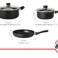 Batería Cocina 7 Piezas Aluminio Antiadherente Hudson Negro