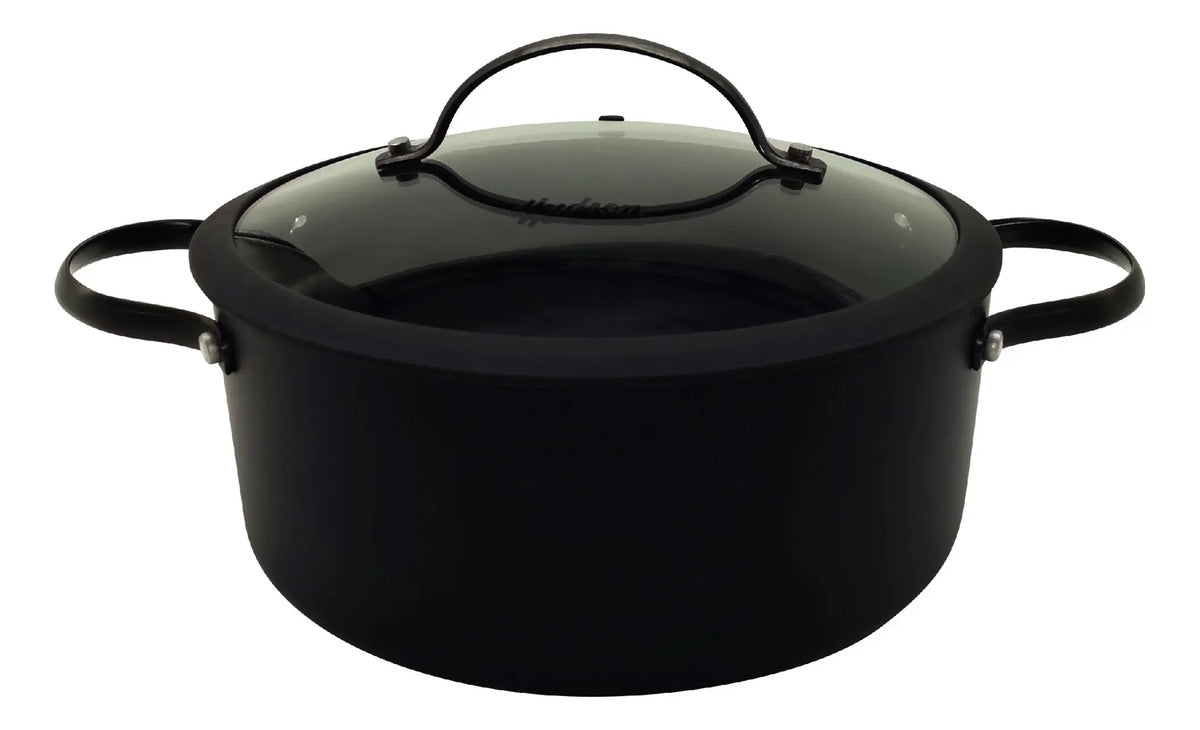 Kit Hudson: Molinillo Negro 20cm + Cacerola Antiadherente Negra 28cm + Bifera Negra 26cm