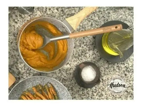 Espatula Calada Mango Madera Utensilio Cocina Hudson Hsk Color Gris