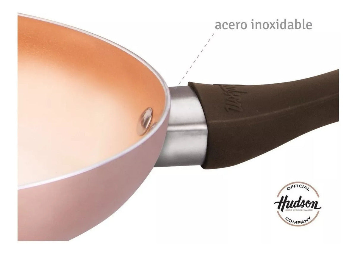 Set Sarten 20 Cm + 24 Cm Cobre Con Antiadherente Hudson