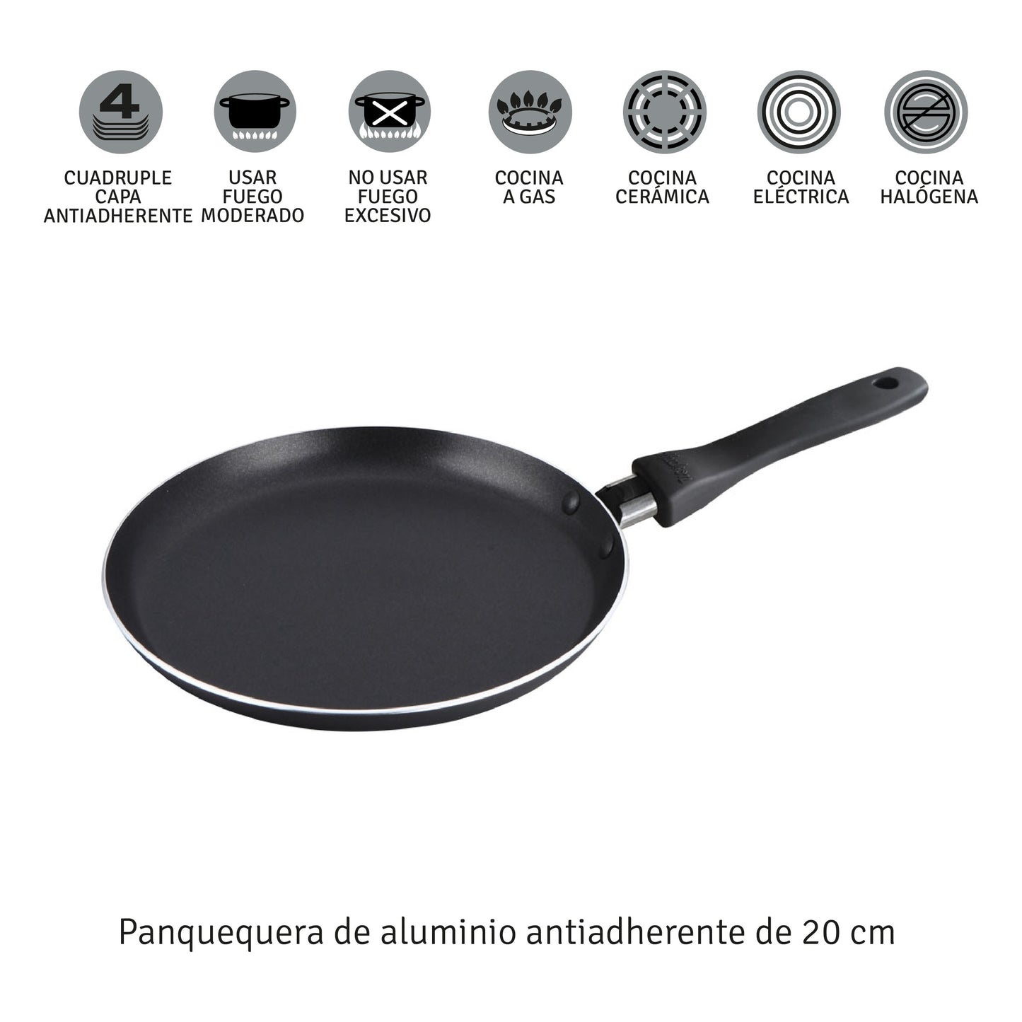 Panquequera Hudson 20 Cm Antiadherente Aluminio