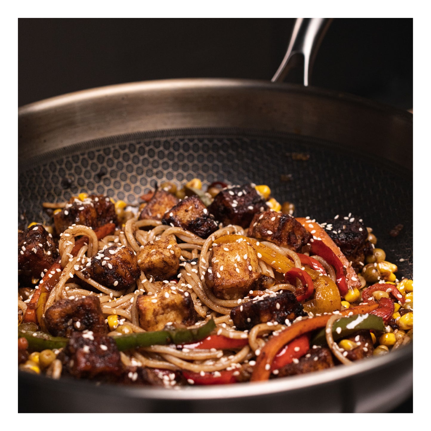 Wok Hudson  30 Cm Acero Inoxidable Con Antiadherente