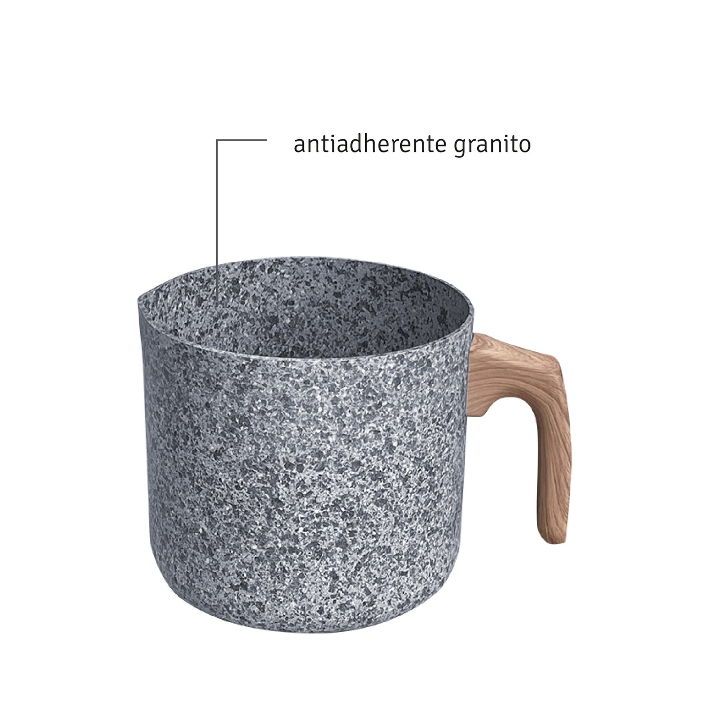 Jarro Hervidor Aluminio 14cm Antiadherente Granito Stone