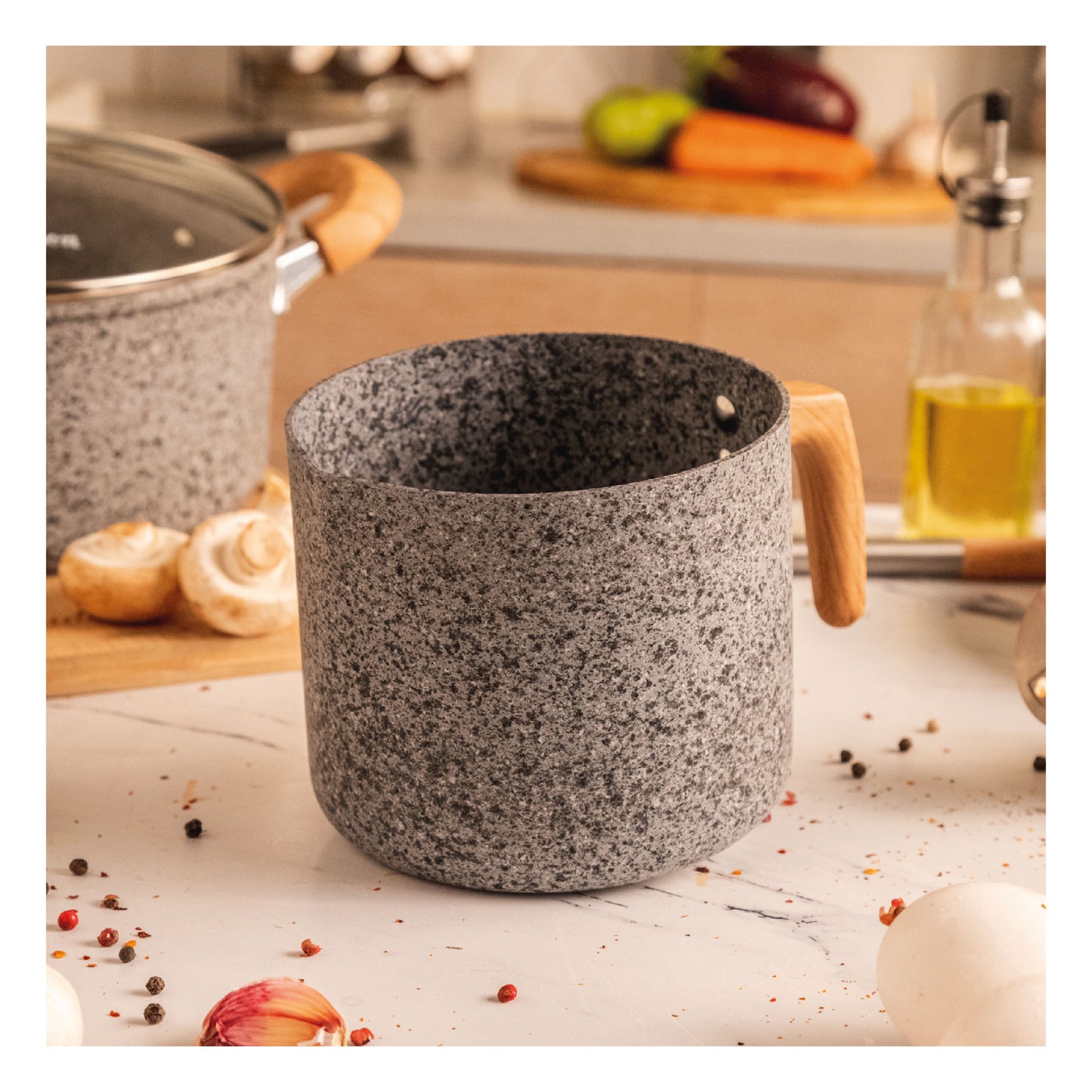 Jarro Hervidor Aluminio 14cm Antiadherente Granito Stone