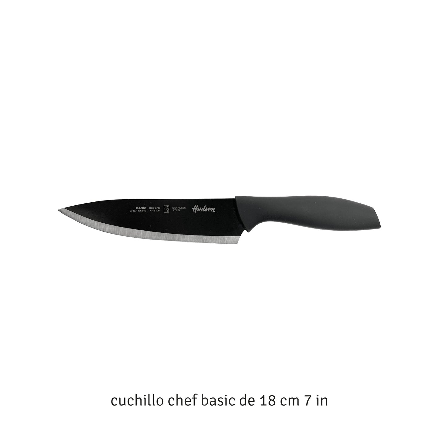 Cuchillo Hudson Chef 7'' Basic Acero Inoxidable Borde Pulido